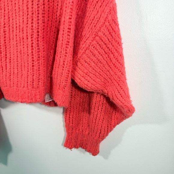 Anthropologie Pilcro Zamora Coral Wool Alpaca Cowl Neck Oversized Sweater Medium - Picture 5 of 13
